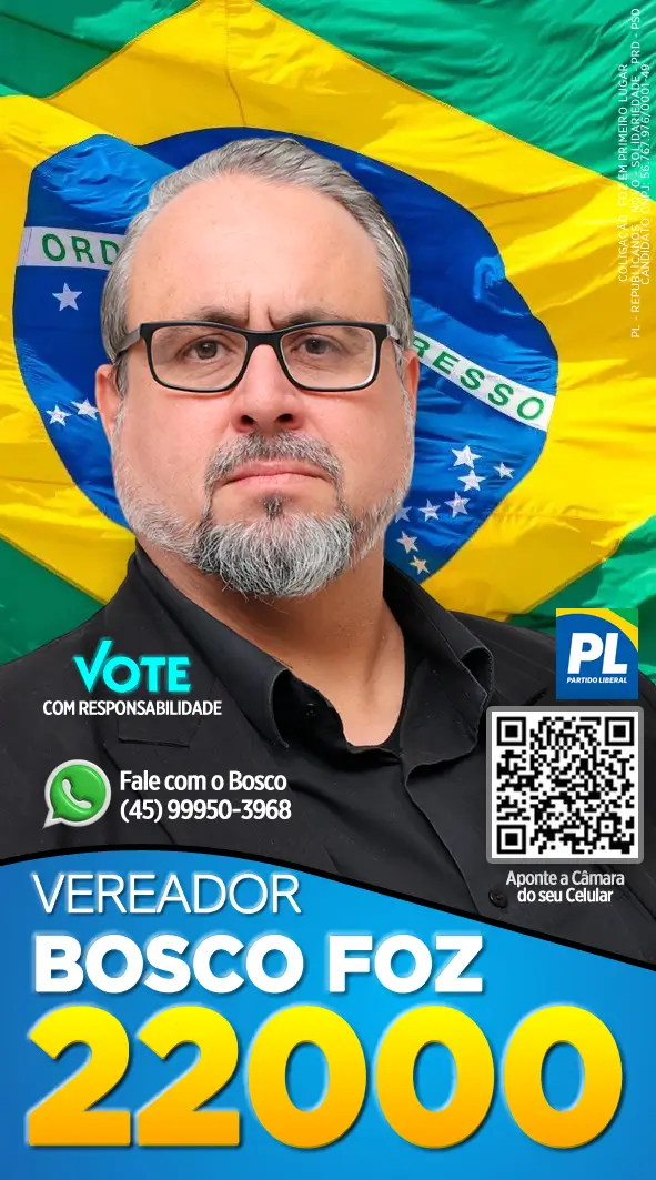 Vereador Bosco Foz | Vote 22000 | Santinho